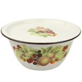 thumbnail image 1 of 1 Set of Vintage Enamel Basin with Lid Enamel Mixing Bowl Kitchen Serving Bowl Lard Oil Basin, 1 of 4