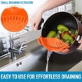 thumbnail image 6 of Zulay Kitchen Adjustable Silicone Pot Strainer for Most Pots & Pans - Orange, 6 of 7