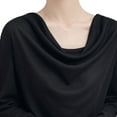 thumbnail image 5 of Lenpel Women's Long Sleeve Tops Cowl Neck Solid Color Casual T-Shirts Loose Tunic Blouses Going out Tee Shirts(Black,Medium), 5 of 5