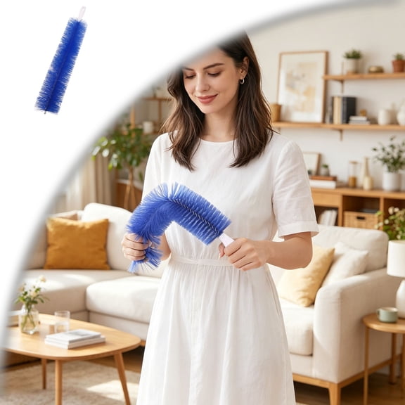 Flexible Fan Dusting Brush, Non-Disassembly Fan Cleaning Brush, Bendable Multi Purpose Crevice Brush, Microfiber Duster, for Sewer, Screen Window, Blinds, Various Small Gap