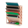 thumbnail image 5 of Mind Reader 5-Tier Vertical File Storage, Desktop Organizer, Wall Mount, Office, Plastic, 13"L x 4.25"W x 16"H, Pink, 5 of 7