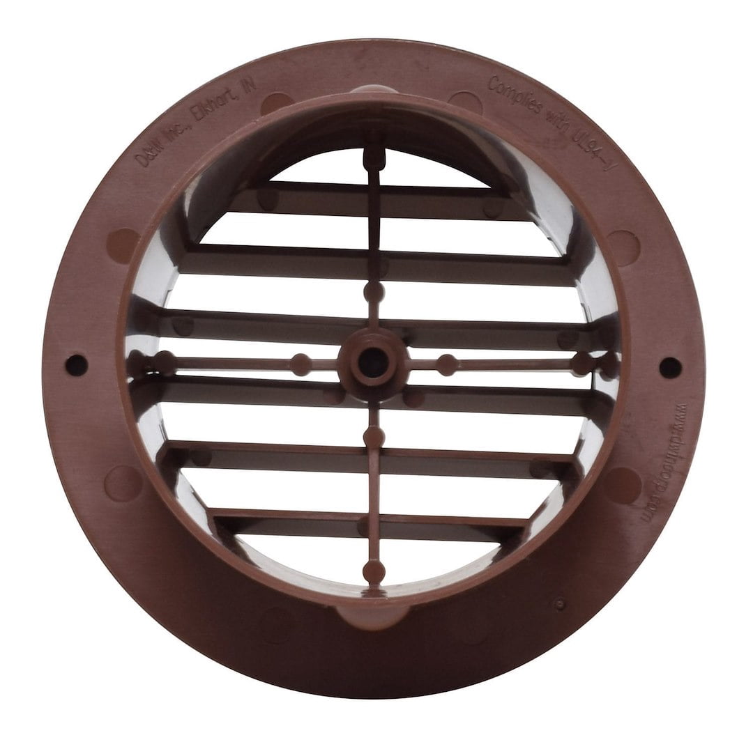Valterra A10-3347VP Rotating Heating and A/C Register - 4" ID x 5-3/8" OD, Brown