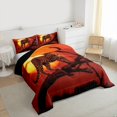thumbnail image 3 of Feelyou Woodland Leopard Queen Comforter Set, Orange Sunset Bedding Comforter Set, 3pcs, 3 of 8