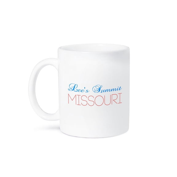 3drose, Lees Summit, Missouri Blue, Red Text. Patriotic Home Town Design, 11oz Mug