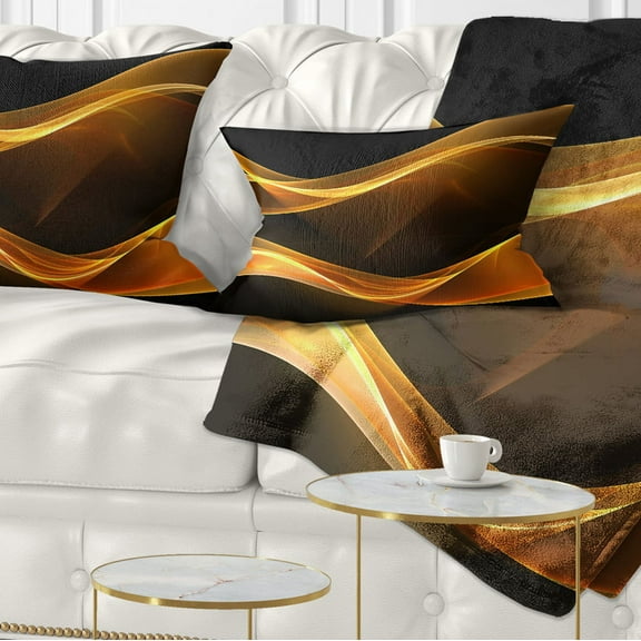 Designart Straight Pink Waves - Abstract Throw Pillow - 12x20