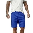 thumbnail image 2 of Thousandth Men's Summer Solid Color Relaxed Chino Shorts Casual Elastic Waist Drawstring Thin Breathable Pocket Shorts for Gym, Running, Basketball, 2 of 7