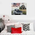 thumbnail image 5 of Acheng Farmhouse Wall Art Rustic Old Barn Canvas Painting Print Country Landscape Truck Pictures Wall Decor Framed Artwork Home Decoration for Living Room Kitchen Bathroom  20x16in, 5 of 6