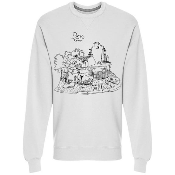 Paris City Corner Sketch Sweatshirt Men -Image by Shutterstock, Male Medium