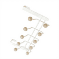thumbnail image 5 of 5 Hooks Over Door Hanger with Wooden Balls, Multi Functional Modern Design for Home Entrance, Wardro White Metal, 5 of 6