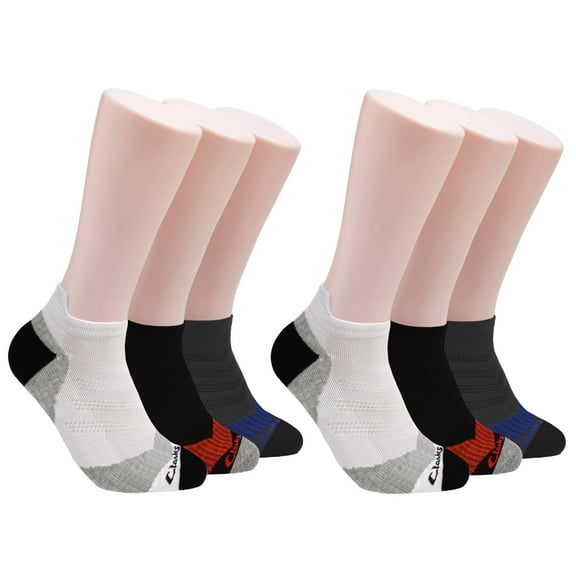 Clarks Men's Sport Half Cushion Low Cut Tab Socks 6 Pair, Multicolor, Men's 7-12 Shoe