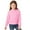 Pink, variant on Girls Solid Color Hooded Cropped Sweatshirt Long Sleeve Fashion Casual Outerwear for Kids(Gray,9 Years)
