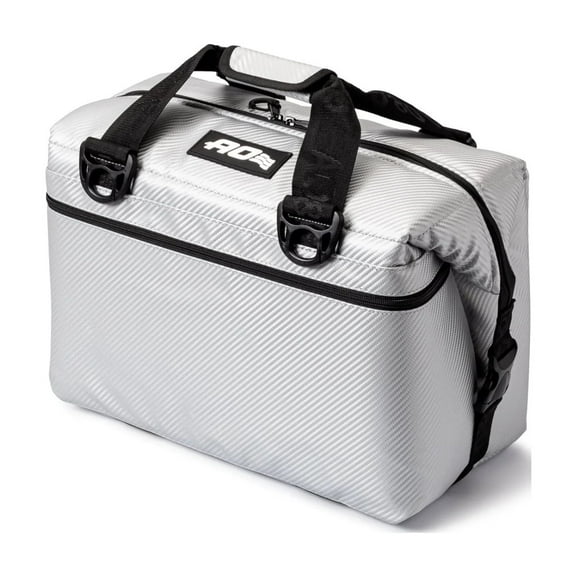 AO Coolers Carbon Soft Cooler with High-Density Insulation, Silver, 24-Can