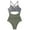 Green, variant on WOLLED Womens One Piece Quick Dry Swimsuit Backless Strappy Cross Monokini Bikini Bathing Suit Beach Swimwear for Women