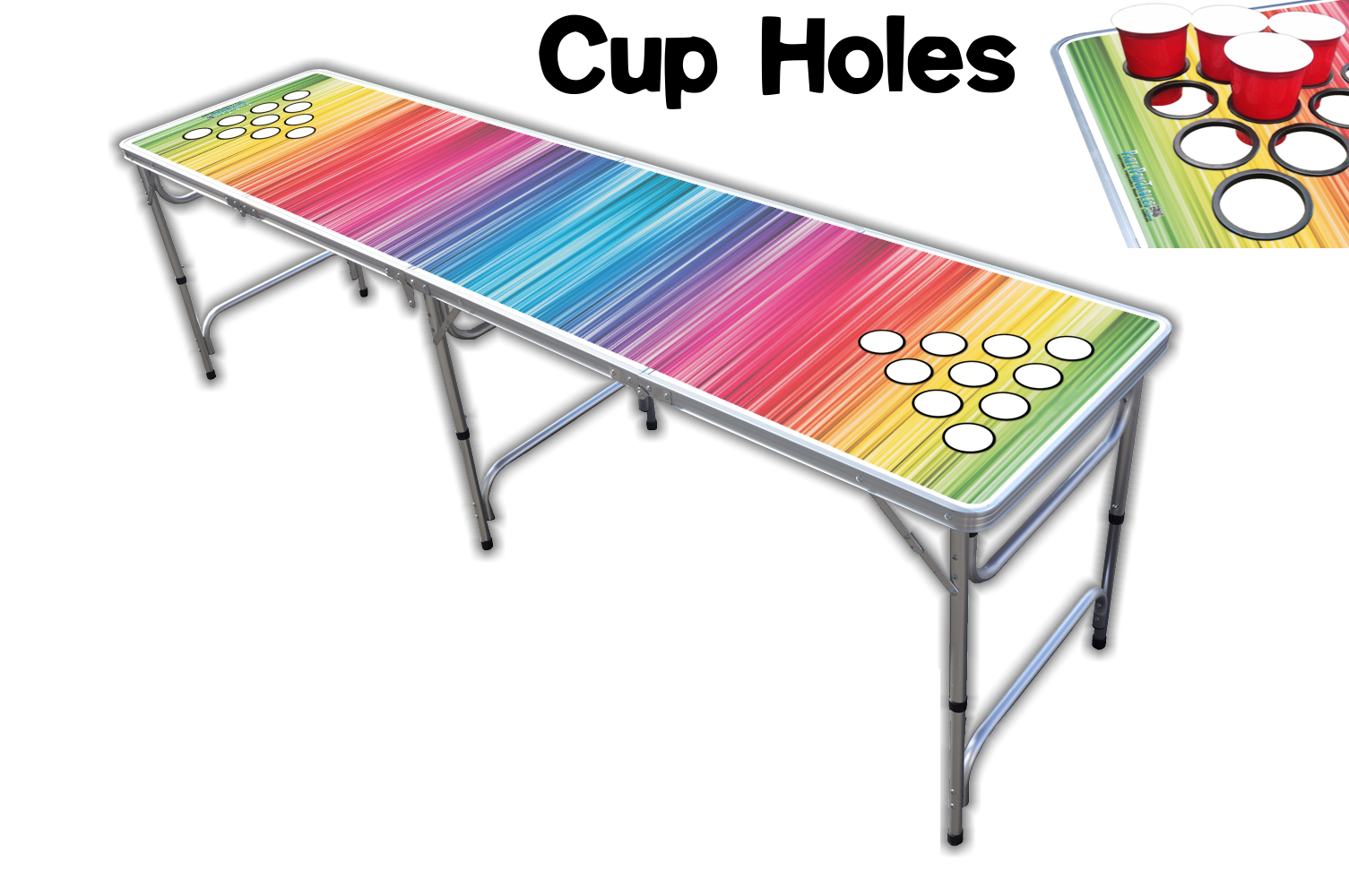 for sale online Red Cup Pong 8' Folding Beer Table With Bottle Opener Ball Rack and 6 Balls.. 