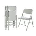 thumbnail image 2 of Hampden Furnishings Bernadine Collection All Steel Double Hinge Folding Chair, Grey (Pack of 4), 2 of 7