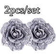 thumbnail image 2 of LINASHI 2pcs/4pcs Vintage Rose Magnetic Curtain Tieback Flower Curtain Holdback Window Curtain Decorative Buckle for Home Office Cafe Balcony, Coffee, 2 of 6