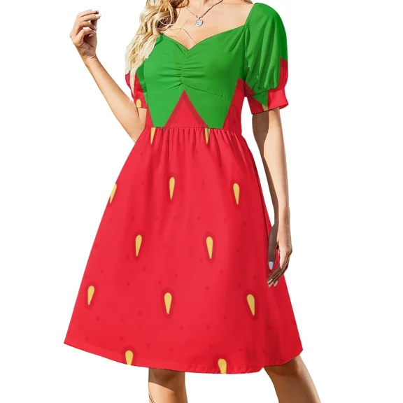 Strawberry Strawberry pattern Strawberry costume Sleeveless Dress Dress vintage summer dresses women 2024