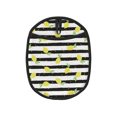 

Pofeuu Lemon_1 Print Silicone Pot Mat Mitten With Hanging Loop Heat Resistant Oven Mitts Non-Slip Bbq Baking Smoking Potholders
