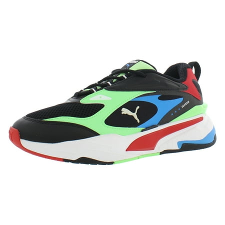 Puma Rs Fast Intro Mens Shoes Size 7.5, Color: Black/Elektro Green/High Risk Red