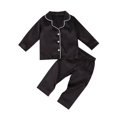 thumbnail image 1 of Toddler Baby Satin Silk Pajamas Set  Button-Down 2-Piece Sleepwear PJs for Kids, 1 of 6