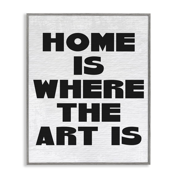 Stupell Industries Contemporary Home Is Where Art Is Minimal Gray Framed Giclee Art, 16 x 20, by Lil' Rue