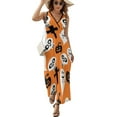 thumbnail image 2 of Maxi Dress Happy Haunts Print Dress Halloween Sexy V Neck Pattern Boho Beach Long Dresses Streetwear Big Size Vestido, 2 of 7