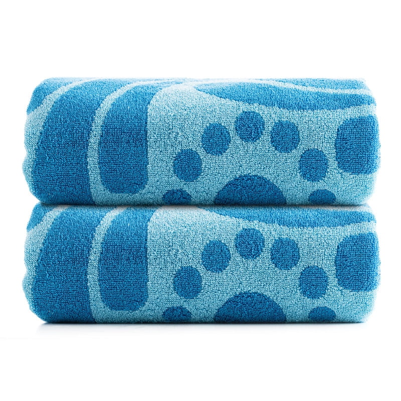 Evimpex 100%-Cotton 2pcs/SET Beach & Pool Towels - Large Cotton Towels for Pool, Beach, Bath, Gym & More - Soft, Absorbent & Oversized Beach Towels 36” x 72”