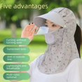 thumbnail image 2 of Máscaras de ala ancha de verano para mujer, sombreros de chal, sombreros de protección solar de malla transpirable, sombreros para el sol con protección UV para exteriores, 2 of 5