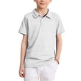 thumbnail image 2 of Dwellite Polo Shirts for Kids Short Sleeve School Uniform Summer Active Striped Tops Back to School 2-13 Years Gray 160, 2 of 7