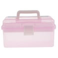 thumbnail image 3 of Caja de Herramientas de Pintura de Joyería de Costura de Plástico de 2 Capas Perfecl Organizador Rosa, 3 of 8