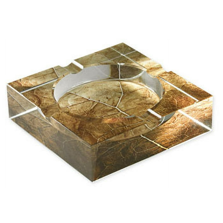 Glass Ashtray With Gold Alloy Stand Large – Ashtray Planet