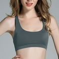 thumbnail image 2 of Xfvqtps Sports Bra for Women Multiple Spaghetti Strap Cross Back Padded Wireless Elastic Yoga Bras Gray, 2 of 5