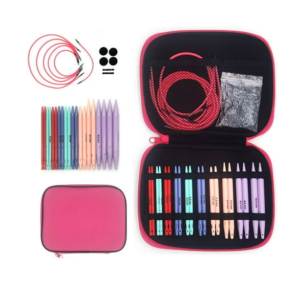 10Pairs Interchangeable Knitting Needle Set 3mm-6.0mm with Case ABS Circular Knitting Needle for Weaving Knitting