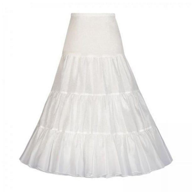Enagua de mujer,Enagua de tul en capas para mujer debajo de los vestidos,Falda corta blanca sin aros con volantes Slip de crinolina,Enagua vestido de novia Pettiskirts de baile de ballet,Falda