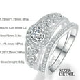 thumbnail image 4 of Women's Anniversary Ring Set 925 Sterling Silver Vintage Engraving AAA Cubic Zirconia CZ Size 6-9, 4 of 5