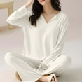thumbnail image 4 of Maean Women Pajamas Sets Loungewear Sleepwear Long Sleeve Shirts Pjs Pant Bottoms 2 Piece Nightwear, 4 of 6