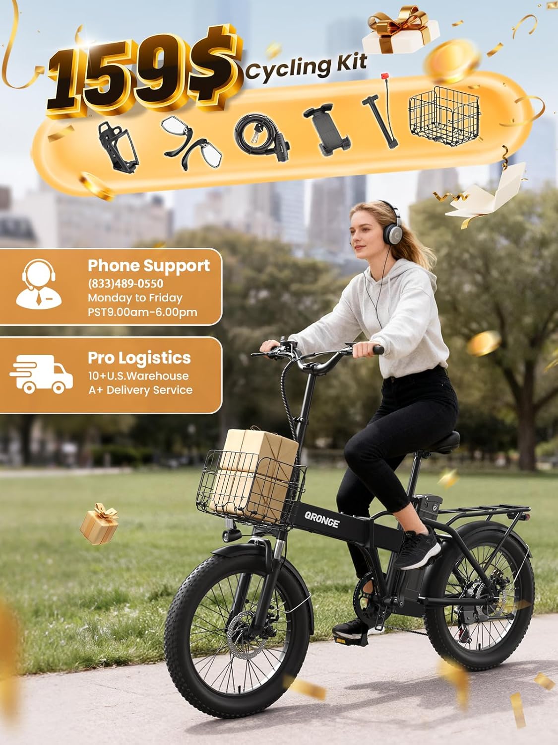 Folding Electric Bikes for Adults 1000W Peak Motor up to 70 Miles Range 28 mph Max Speed 20" x 3.0" Fat Tire Foldable Ebikes 48V 13.5AH Removable Battery 7-Speed E-Mountain Bikes, UL2849 by SGS
