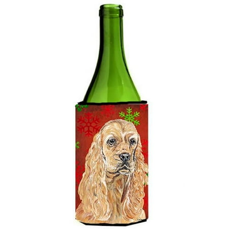 

Cocker Spaniel Red Snowflake Christmas Wine bottle sleeve Hugger - 24 oz.