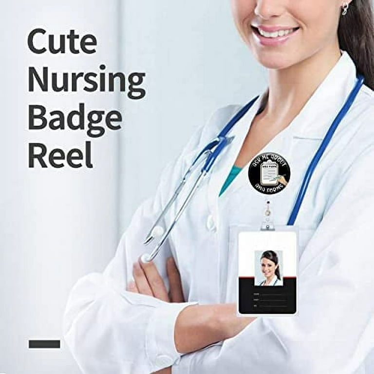 Jupswan Badge Reels Holder Retractable with ID Clip for Nurse Name Tag Card RN LPN CNA Hilarious Nursing Doctor Teacher Student Medical Work Office