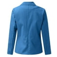 thumbnail image 4 of Ladies Workoffice Blazer Solid Color Fitted Suit Lapel Notched Elegant Cardigan Button Down Fashion Jacket Single Breasted Blouse Mid Length Leisure Outwear, 4 of 6