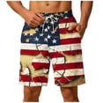thumbnail image 2 of Gamivast 4Th Of July Swim Trunks for Men Elastic Waist American Flag Printed Shorts with Pockets Drawstring Quick Dry Beach Shorts Loose Fit Mid Thigh Swim Shorts Summer Vacation, 2 of 6