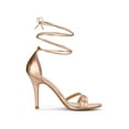 thumbnail image 3 of BLISSFUL STEP Lace Up Open Toe Stiletto Heeled Sandals for Women Rose Gold 10, 3 of 8