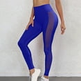thumbnail image 6 of Tuphregyow Women High Waisted Mesh Elastic Yoga Pants Booty Lifting Leggings Slimming Yoga Pants Scrunch Butt Yoga Capris Comfy No See Through Yoga Capris Solid Blue S, 6 of 6