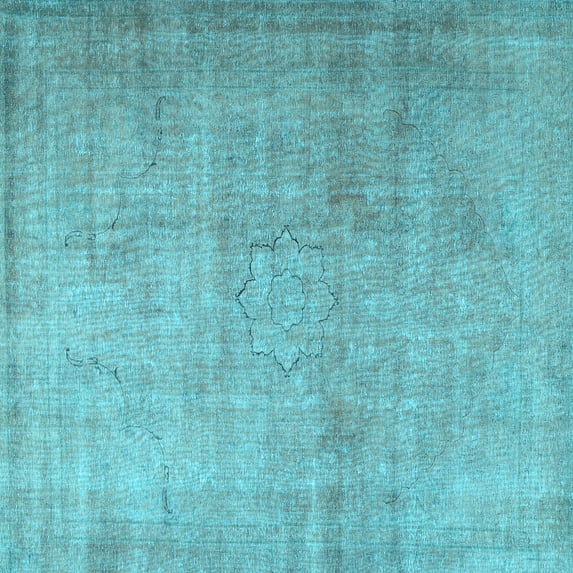 Ahgly Company Indoor Square Persian Light Blue Traditional Area Rugs, 4' Square