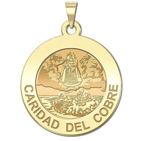 - Caridad Del Cobre Medal - - 1 Inch Size of a Quarter -Solid 14K Yellow Gold