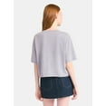 thumbnail image 3 of No Boundaries Boxy Cropped Graphic Tee with Short Sleeves, Women's, 3 of 5