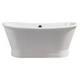 thumbnail image 2 of Devon 67 Inch Cast Iron Double Ended Skirted Tub - No Faucet Drillings - White, 2 of 2