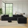thumbnail image 4 of SOULART 130" Cloud Couch, U L-Shaped Sectional Sofa with Chaise, 5-Seater Boneless sofa– No Assembly, Corduroy,Black, 4 of 9