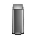 thumbnail image 2 of 13.2 Gallon/50 L Step Trash Can, Stainless Steel Rubbish Bin with Soft-Close Lid, Fingerprint Resistant Narrow Rectangle Garbage Can with Removable Inner Bucket for Kitchen, Dining Room, Silver, 2 of 7