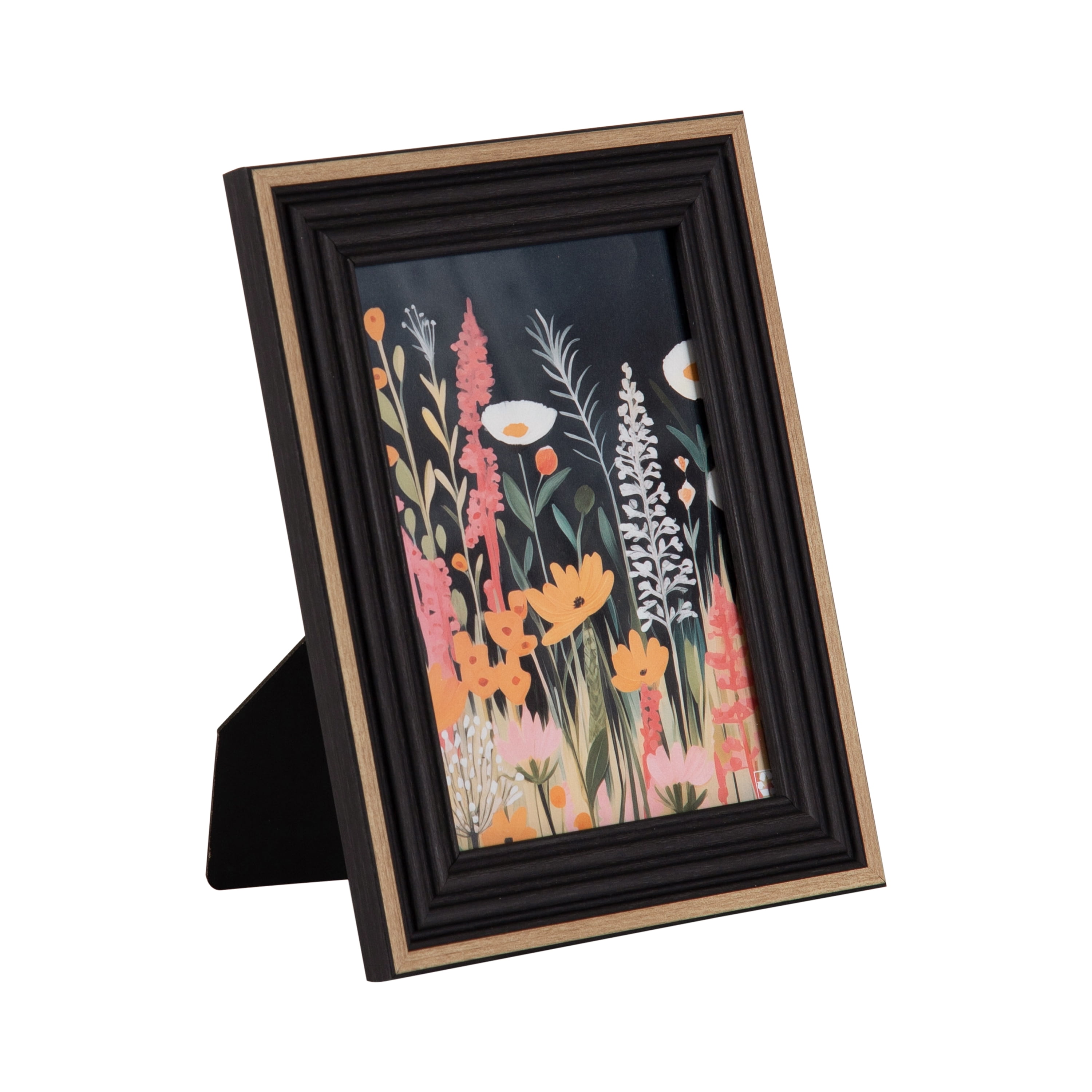 DesignOvation 5x7 Casual Black/Tan Decorative Tabletop Picture Frame